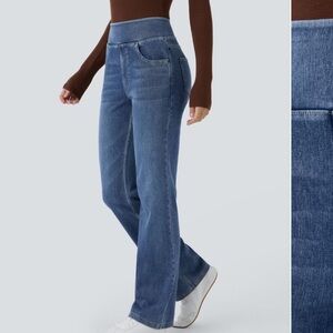 HALARA Women's High Rise Denim Jeans - Classic Blue